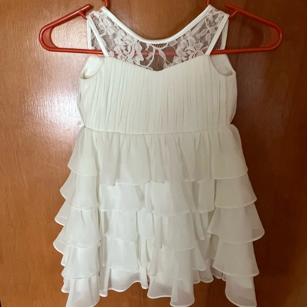 Etsy made Flower Girl Dress 2T Ivory Chiffon Lace Flower Girl‎